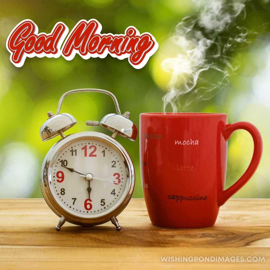 Good morning coffee and alarm clock. Good Morning Coffee Images